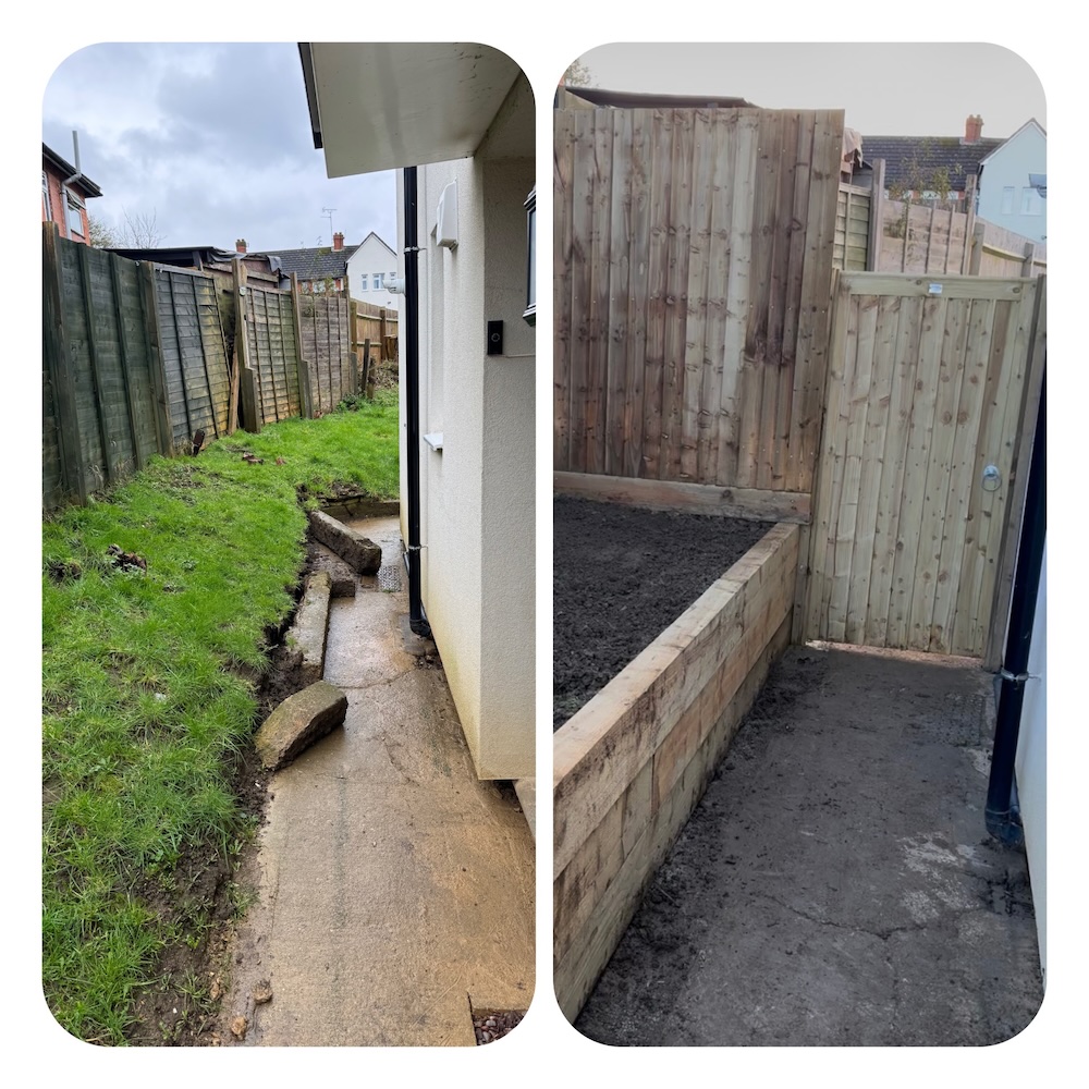 Sleeper retainer, closeboard with a fully framed gate by Boundary Bros